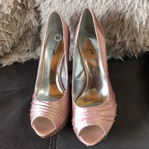 NWOT JACQUELINE FERRAR Pink Peep Toe Heels S10 - Picture 3 of 9